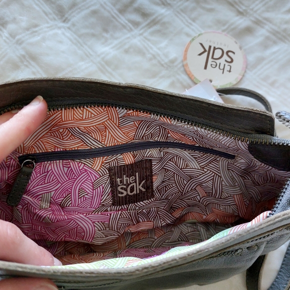 The Sak Grey Leather Crossbody Bag - Picture 3 of 3